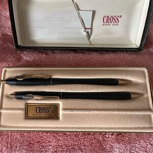 VTG Cross Gold Black 2501 Classic Pen Pencil Set Original Box w Instructions